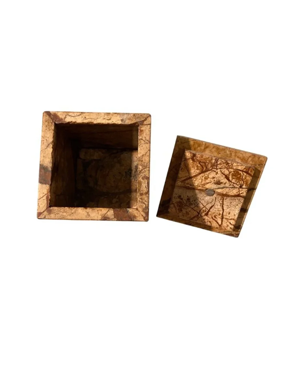 Vintage Marble Stone Trinket Box Bathroom Accessory